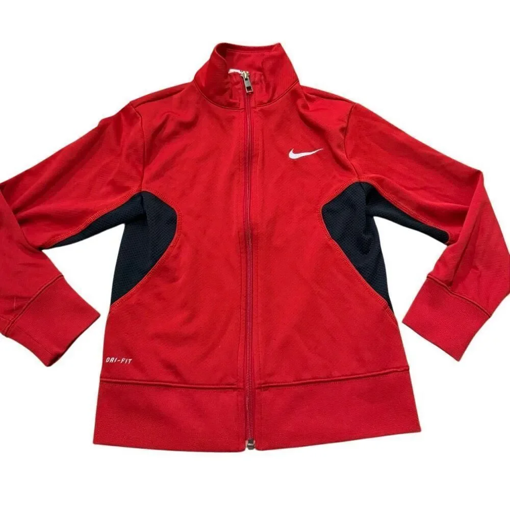 Nike Dri-Fit red full zip athletic sweater size small